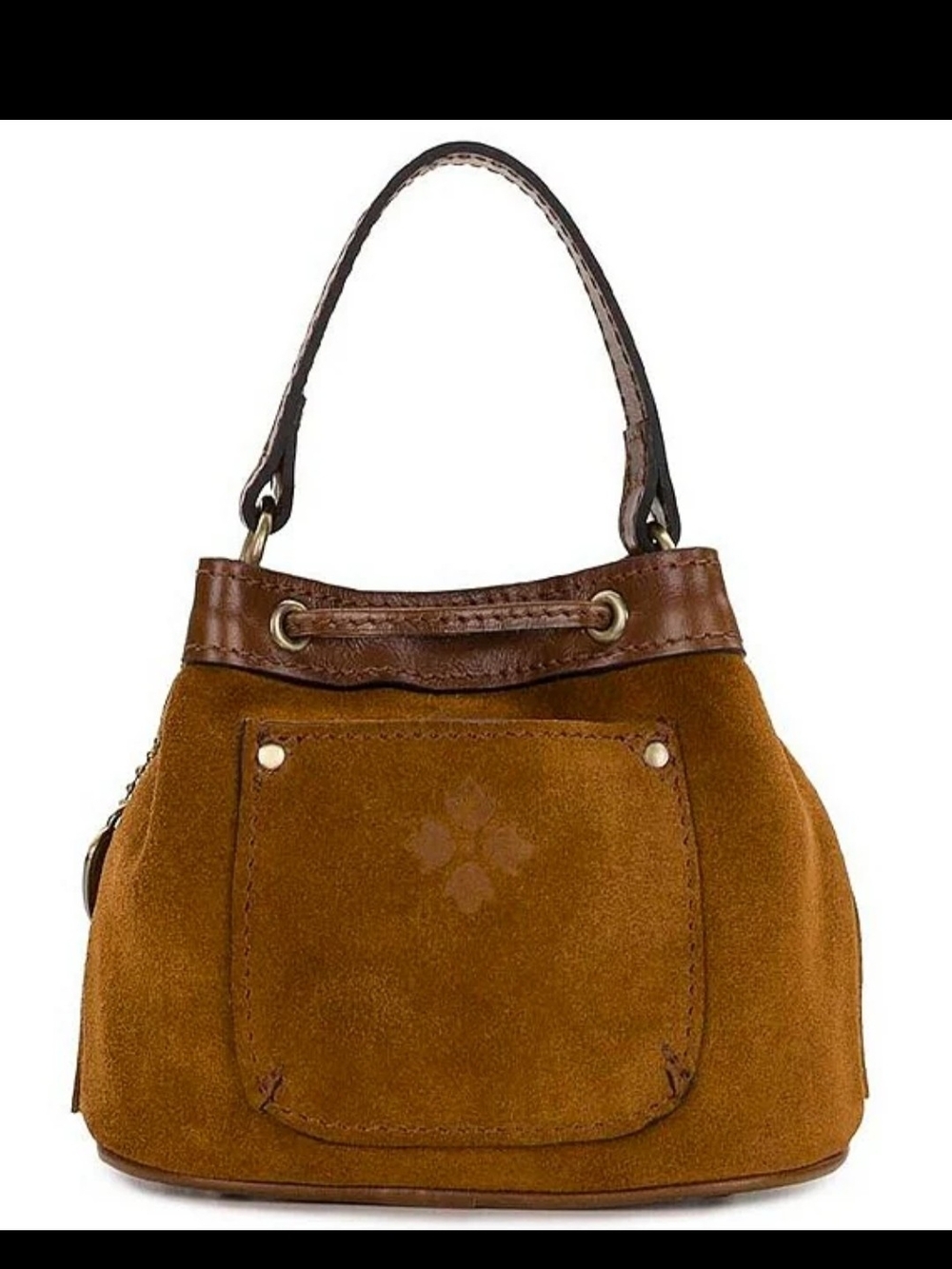 Patricia Nash Brown Suede Fringe Drawstring Mini Hobo And Crossbody Bag - Picture 3 of 14